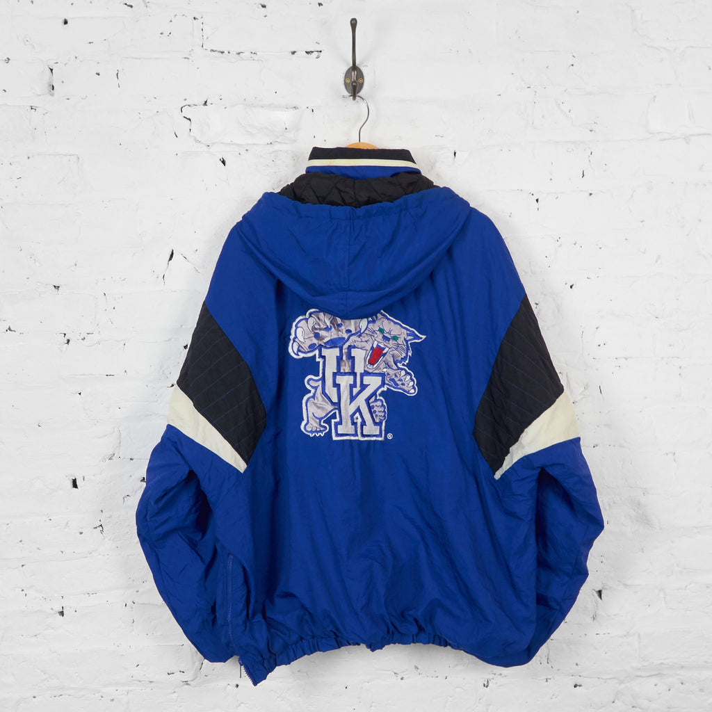 Vintage 1/4 Zip Up Kentucky Wildcats Football Padded Jacket - Blue - XL - Headlock