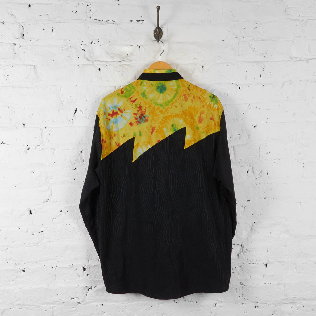 Vintage Abstract Pattern Shirt - Black/Yellow - XL - Headlock