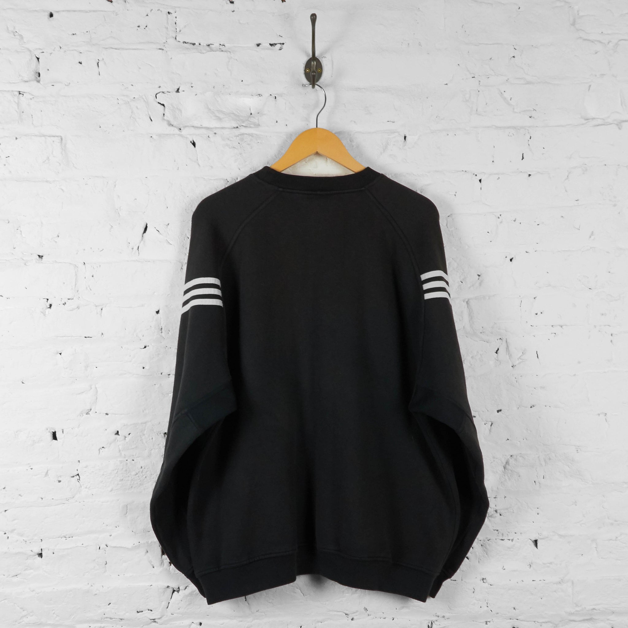 ウェア 90s adidas black pullover FOR SALE) 1990s vintage adidas hoodie faded black. Size on