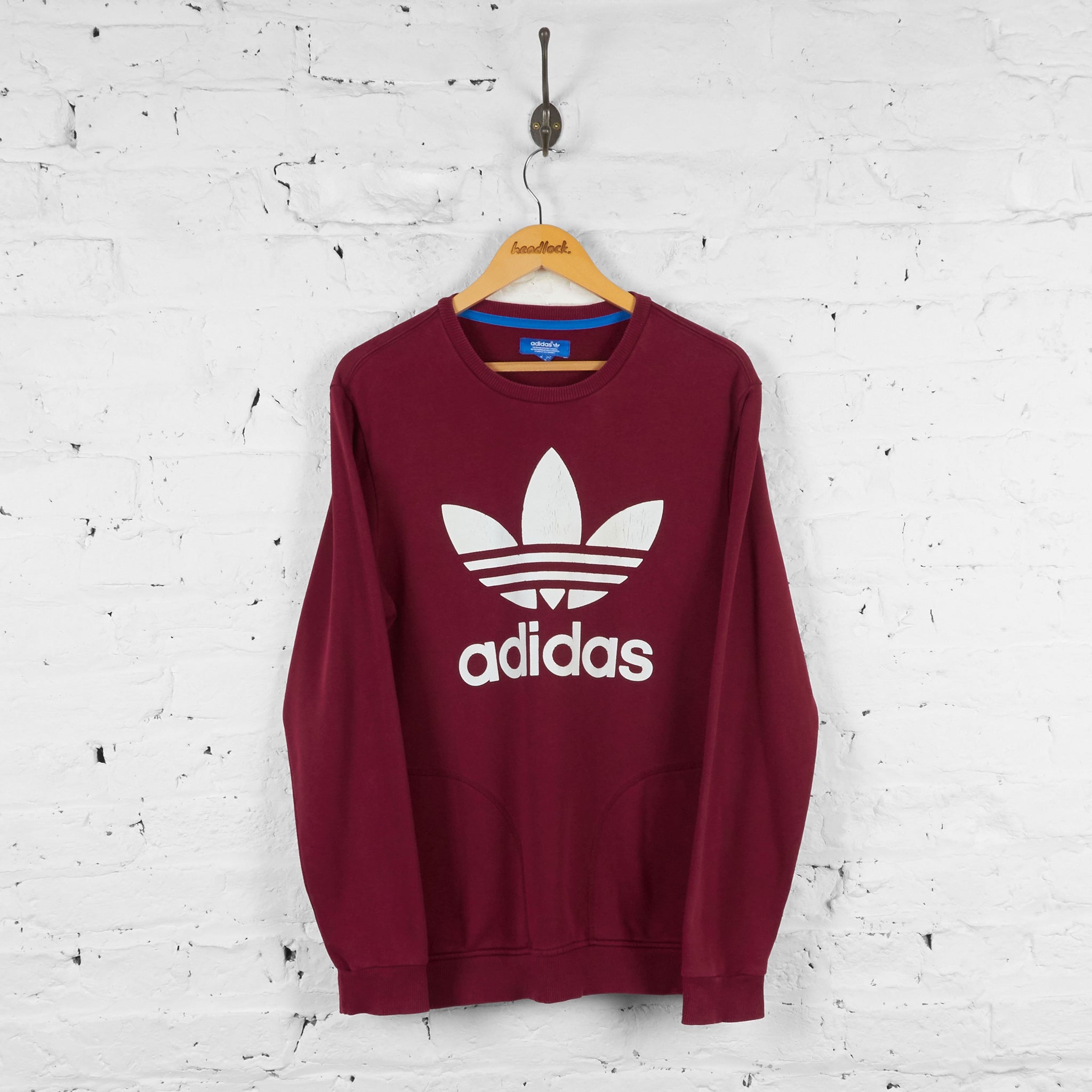 Vintage Adidas Sweatshirt Burgundy M Headlock