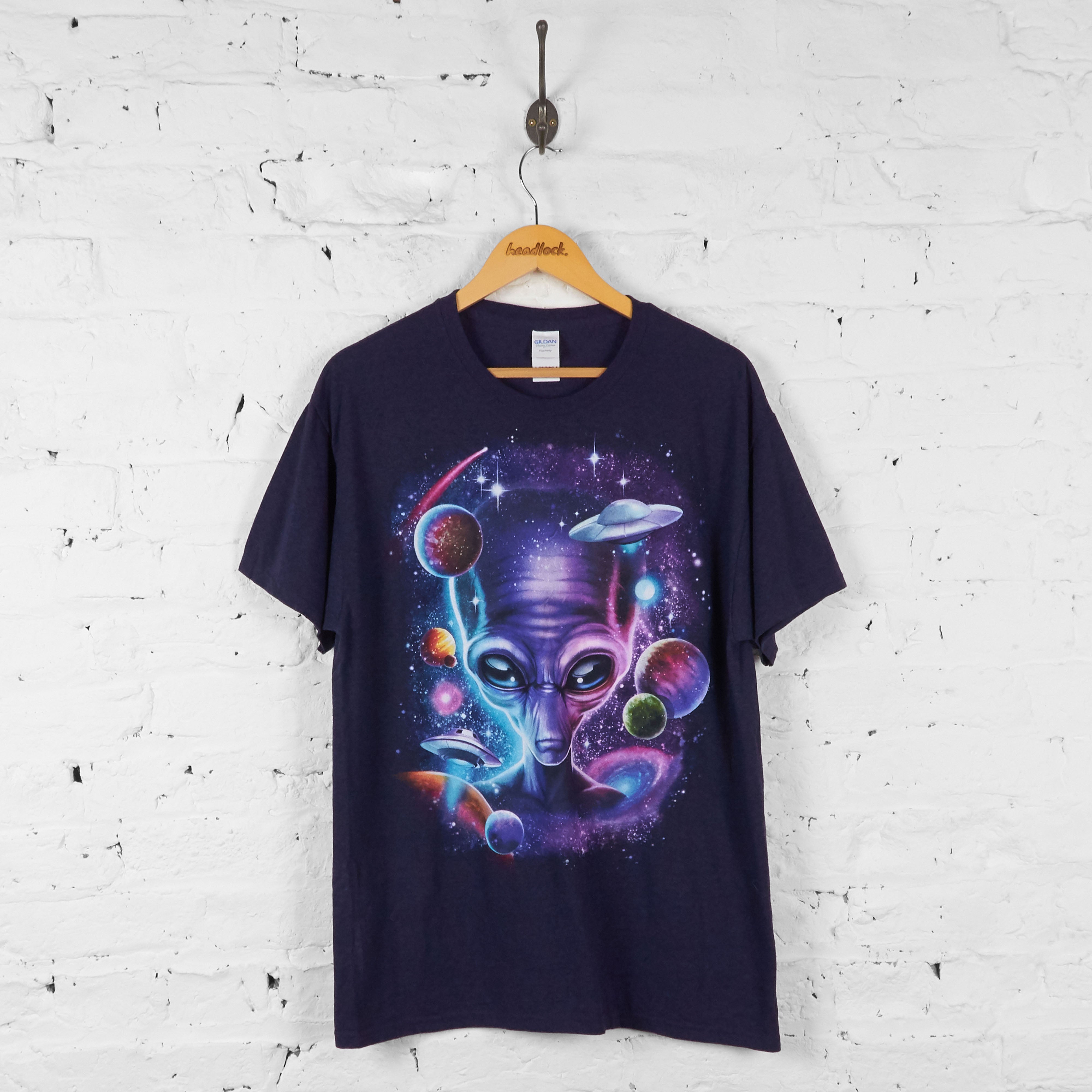 Vintage Alien T shirt Navy L Headlock