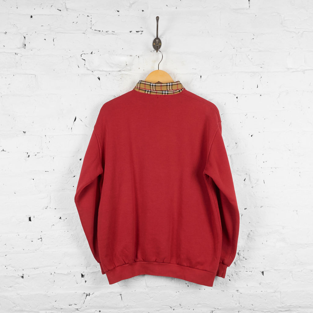Vintage Burberry Sweatshirt - Red - XL - Headlock