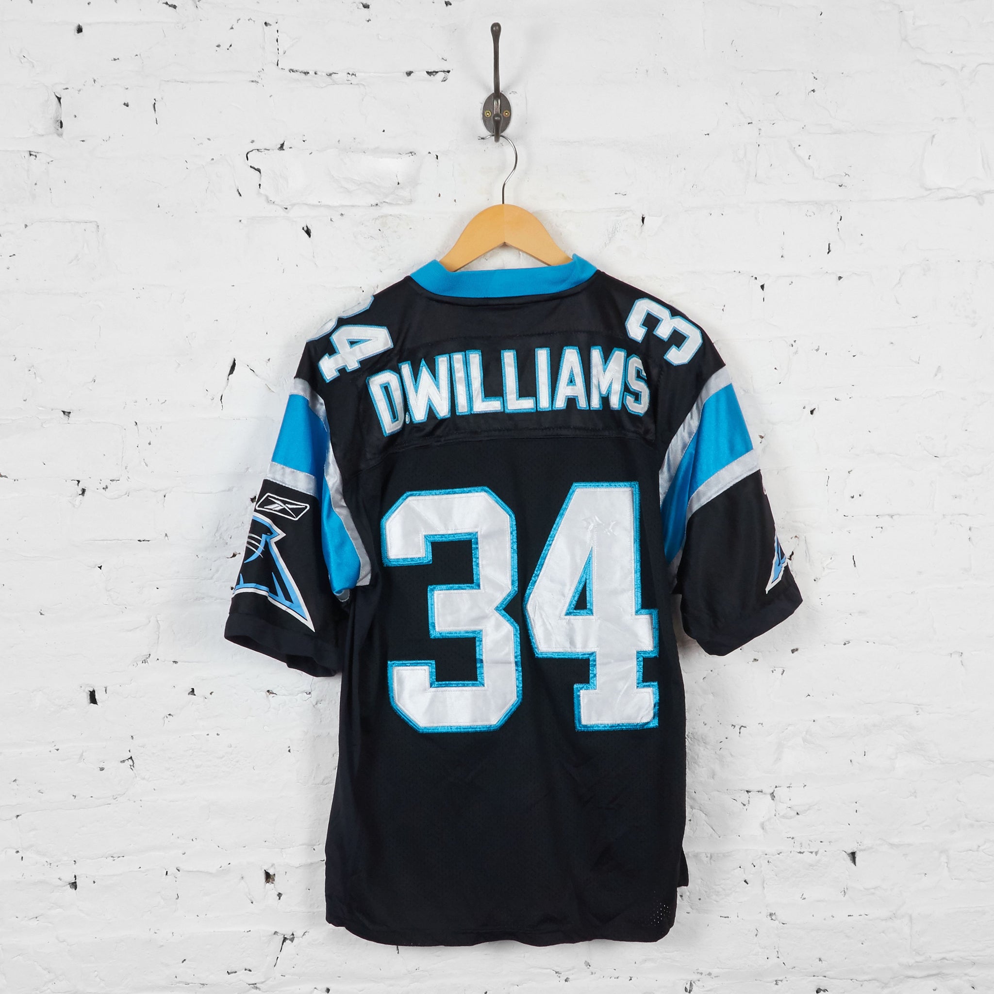 Vintage Carolina Panthers NFL D.Williams Jersey Black Blue M Headlock