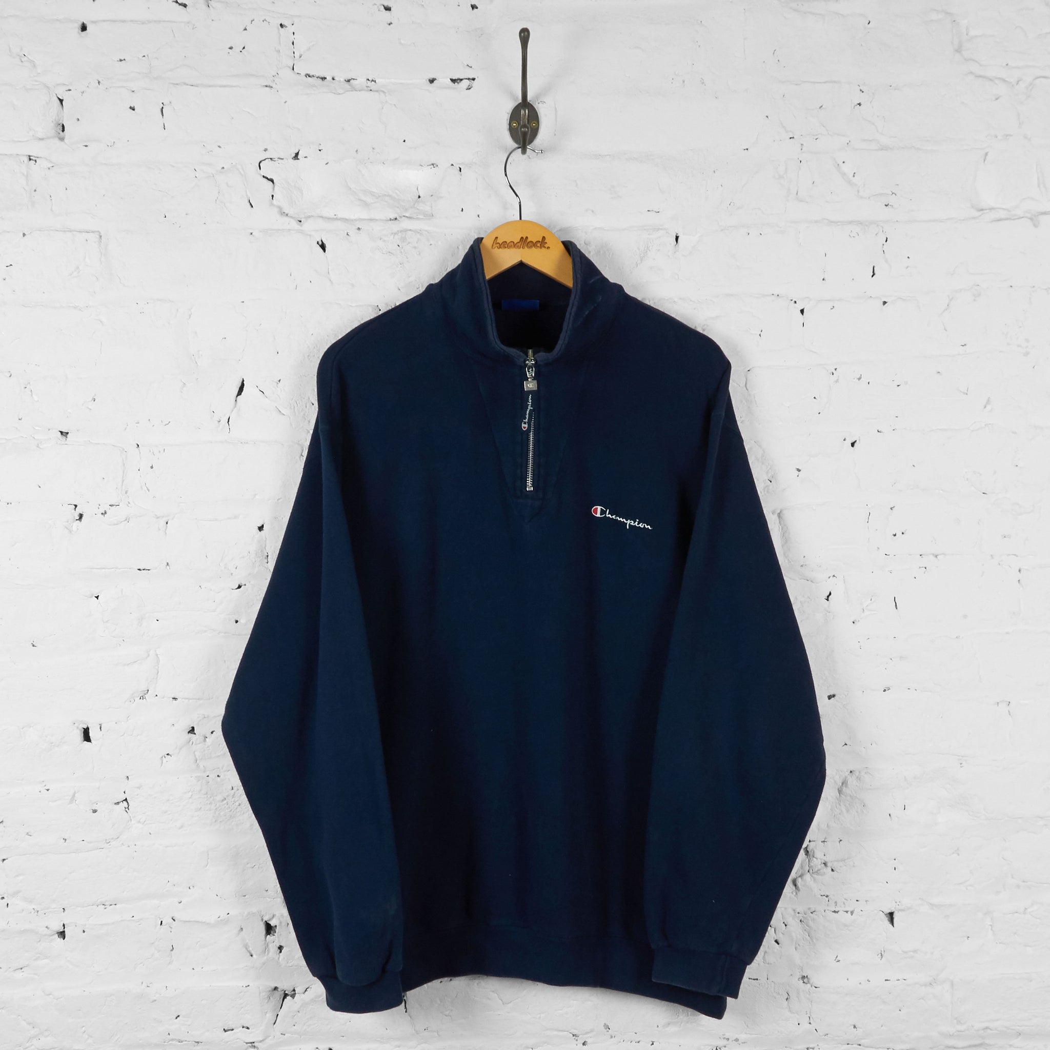 Vintage Champion 1/4 Zip Sweatshirt Navy XL – Headlock